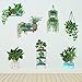 OOTSR 7 Piezas Pegatinas de Pared Planta Tropicales, Vinilo Decorativo Plantas en Macetas, Pegatinas de Planta Autoadhesivas y Removibles, para Dormitorio, Sala de Estar, Comedor, Estudio, Tienda