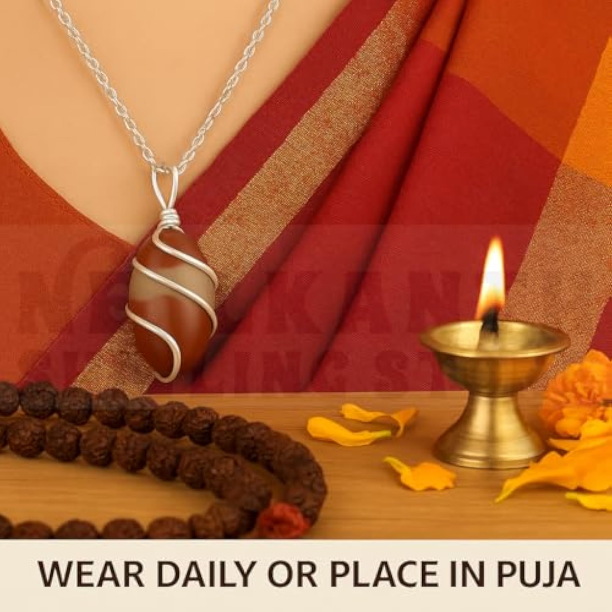 Neelkanth Shivling Energised Narmada Stone Pendant