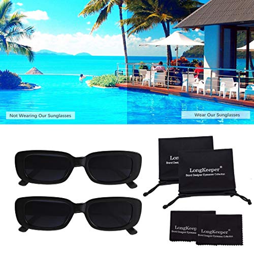 Long Keeper Small Rectangle Sunglasses Women UV 400 Retro Square Driving Glasses4