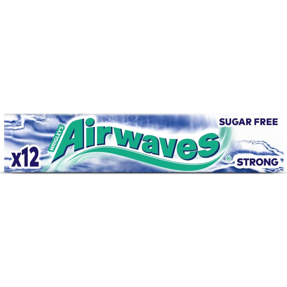 Airwaves Kaugummi Zuckerfrei, Strong Gum, 30 x 12 Dragees, Großpackung Chewing Gum, Kaugummi ohne Zucker mit Minz Frische (360 Dragees)