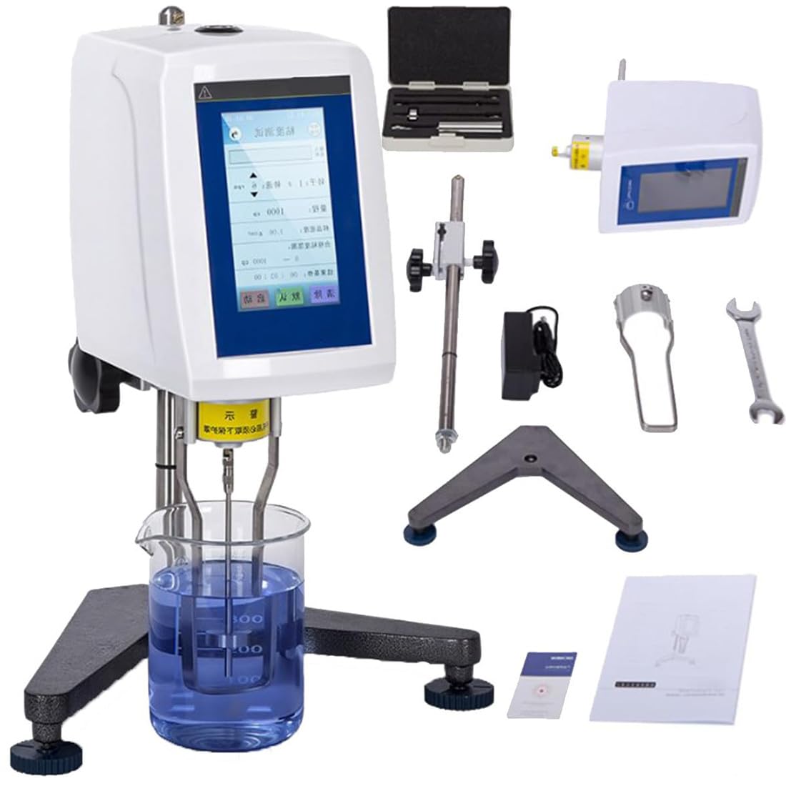 Viscosímetro digital de laboratorio, probador de viscosidad de pantalla táctil, medidor de fluidos de alta sensibilidad, 110-240 V, medición precisa para líquidos de hasta 100000 mPa.s