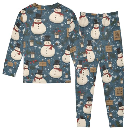 Pjs Sets Christmas Snowman Pajama Sets,Long Sleeve Sleepwear Sets 12M 202b81552