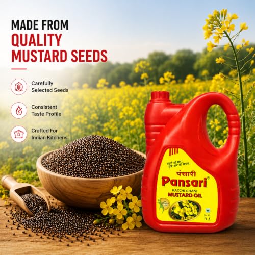 Image of Pansari Kacchi Ghani Mustard Oil, 5L Can