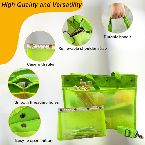 Mdoker Knitting Bag Large Yarn Storage Organizer,Yarn Bags for Crocheting,Crochet Storage Bags for Crochet Hooks,Knitting Needles,Knit Bags Ideal Knitting & Crochet Gift(Green) by Mdoker - Image 3