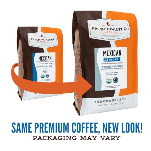 Image of Fresh Roasted Coffee, Organic Mexican Water-Processed Decaf Drip Ground Coffee, Medium Roast, USDA Organic, 3rd Party Tested for Mold, Mycotoxin & Pesticides, 100% Single Origin, Kosher, 5 lb (80 oz)