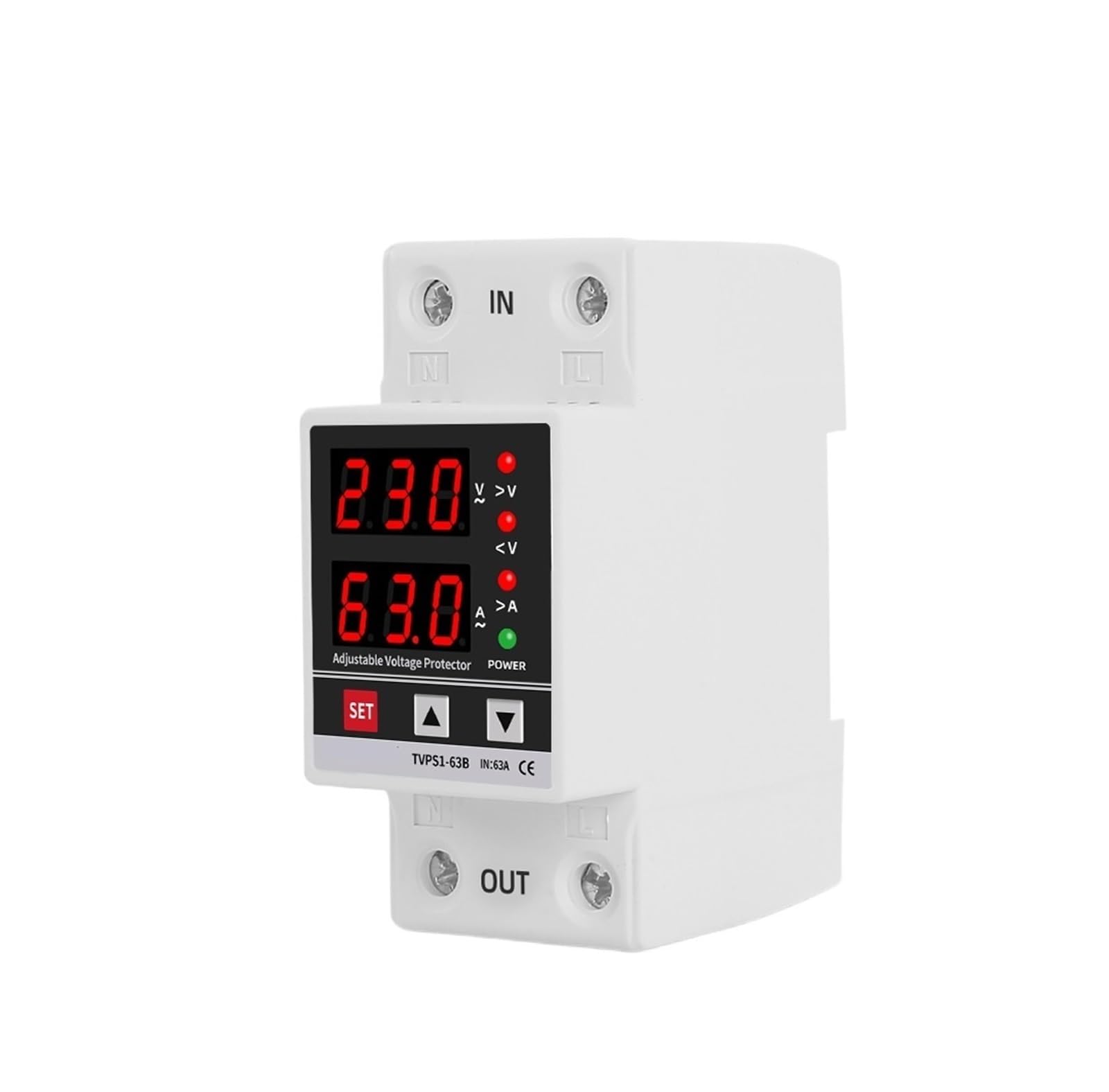 Relé de bajo voltaje ajustable digital y protector de sobrecorriente 230V 3