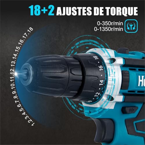 Parafusadeira Furadeira de Impacto Sem Fio Hanabi, 10 mm 1350 RPM Bateria Carregador Maleta Hanabi
