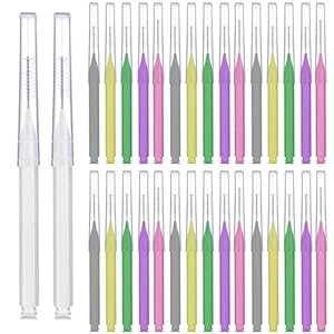 100 Pcs Braces Brush Flossers Interdental Brush Toothpick Dental Tooth Flossing Head Oral Dental Hygiene Flosser Soft Toothpick Tooth Cleaning Tools(Mixed Color)