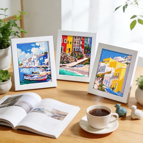Image of Caydo 12 Pack Sea Breeze Themed Diamond Painting Kits for Adults Full Drill 5D DIY Paint Gem Art A Relaxing Craft for Home Wall Decor(6x6inch)