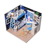 Flever Dollhouse Miniature DIY House Kit Creative Room With Furniture and Cover for Romantic Valentine's Gift(Small Dream of Great Space)