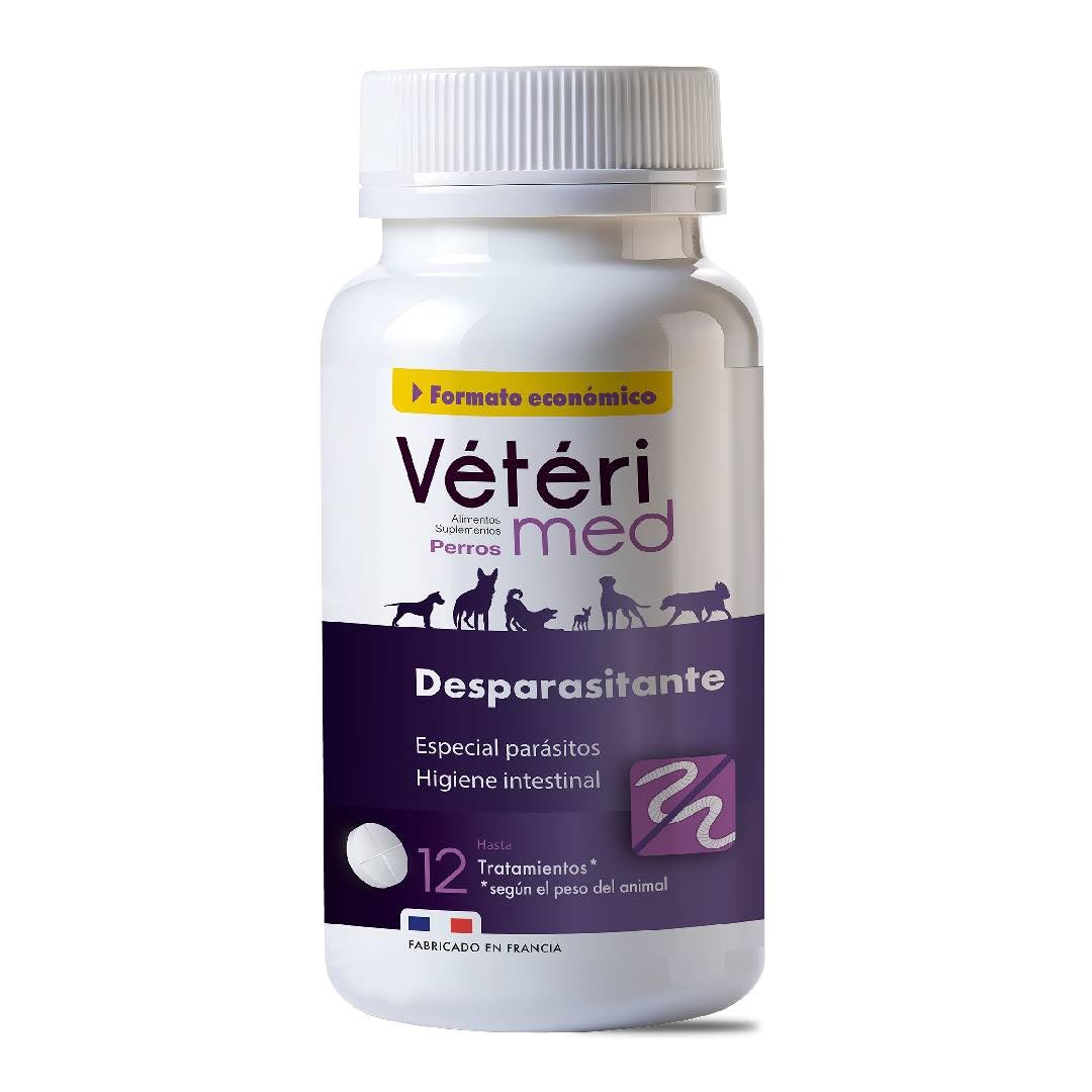 Comprimés vermifuges naturels pour l'hygiène intestinale des Chiens - Agit sur Tous Types de vers - Fabriqué en France - 30 comprimés - Version espagnole