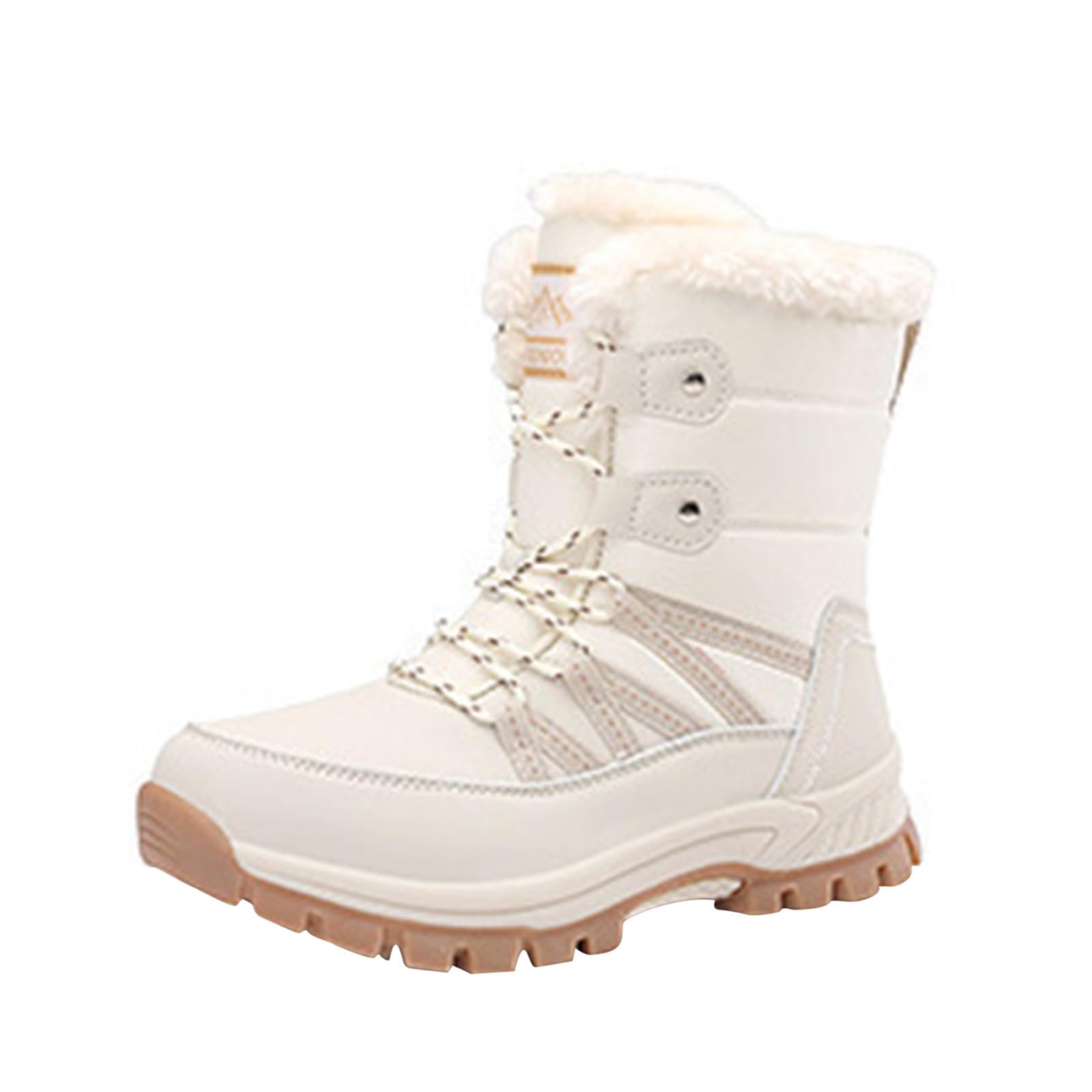 Générique Bottes Hiver Femme Imperméables Fourrées Chaude Bottines Confortable Antidérapant Chaude Chaussures Chaudes Résistant À L’humidité Fermeture Éclair Bottes Pour Déplacements Au Travail