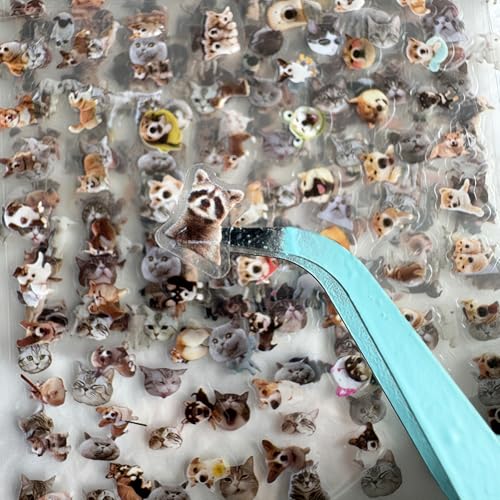 MOLNESO 2000+ Mini Stickers Pack 36 Sheets Tiny Animal & Cute Pet Stickers with Tweezer 5mm Small Stickers for Journals Planners Scrapbooking DIY Decoration