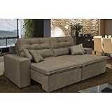 Sofá Cairo 1,82m Retrátil, Reclinável Tecido Suede Castor