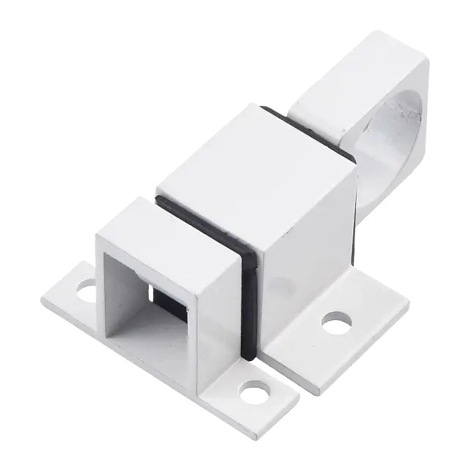 Gate Bolt Door Bolt Latch Automatic Spring Bounce Lock Window Gate Security Pull Ring Aluminum-Alloy Anti-Theft Self Closing(White)