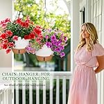 10 Inch Hanging Planters for Indoor Plants & Outdoor - 2 Pack Self-Watering Hanging Pots with Drainage Holes, Visual Reservoir, 2 Hangers - Self-Watering Hanging Baskets Flower Pots - Image 4