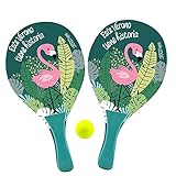  Acan Conjunto de 2 Palas de Playa y Pelota con diseño Flamenco y Texto