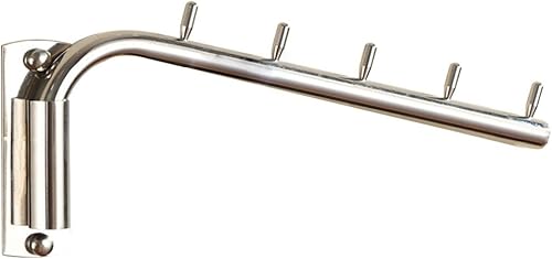 Da Jia Percha de ropa giratoria cepillada de acero inoxidable de 12.6 pulgadas con soporte para brazo oscilante para almacenamiento en el armario