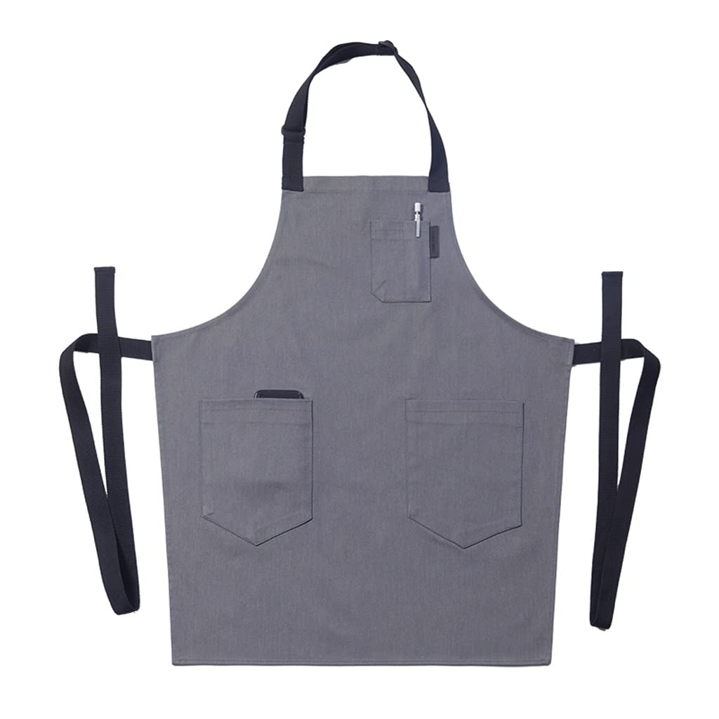 Tablier de denim gris SSDD en coton haut de gamme au design épuré taille M