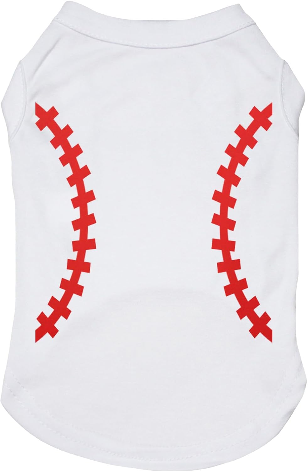 Petitebella Baseball Print Puppy Dog Shirt (White/Red, X-Large)