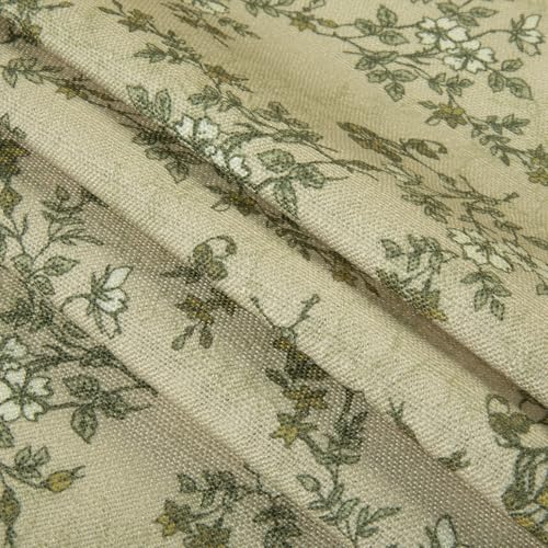 Image of TWOPAGES Pinch Pleat Floral Print Cafe Curtains, Vintage, 52W x 36L