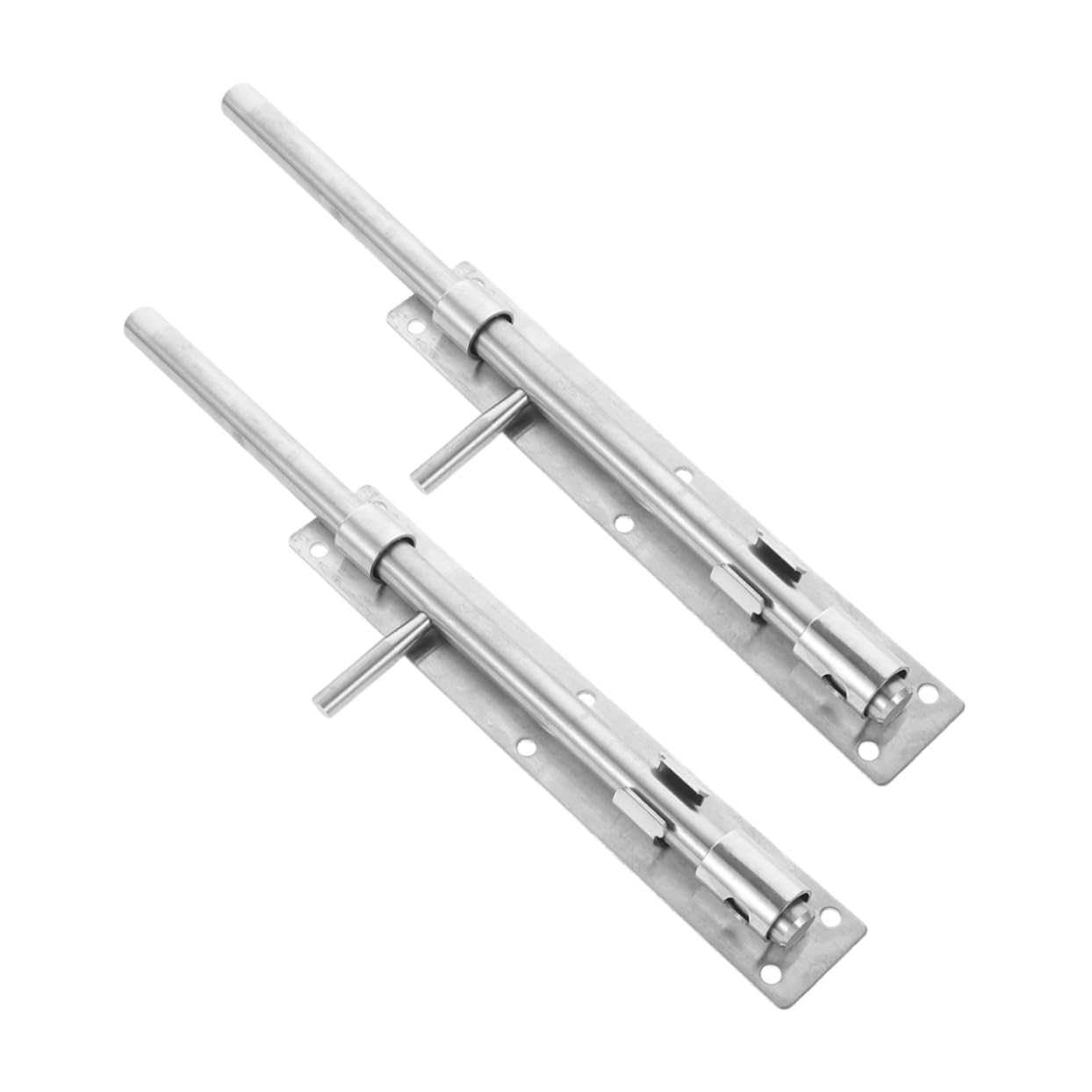 OSALADI Loquet de Verrouillage pour Portes en Bois et Chambres Résistant à L'usure en Acier Inoxydable Argenté, 2 Pièces, Haute Dureté Distance Trou 216mm