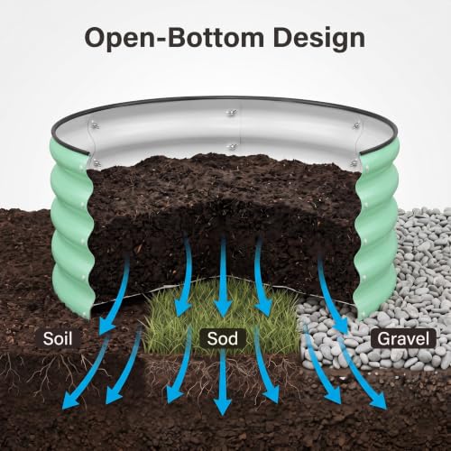 Image of SnugNiture 3 Pcs 2x2x1ft Round Galvanized Raised Garden Bed Kit Outdoor, Metal Planter Box for Planting Plants Vegetables, Green