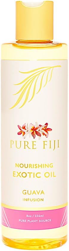 PURE FIJI Nourishing Exotic Body Oil - Natural Coconut Oil for Skin in Bath & SPA with Vitamin E - Body Oil, Massage Oil, Body Lotion For Women and Men, Guava, 8oz