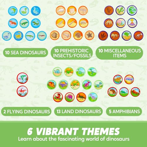 Image of JOYIN 50PCS Dinosaur Stamps for Kids, 50 Different Designs, Fossils, Sea Dinosaurs, Stamps for Dinosaur Party Favor Bags, Classroom Prizes Stuffers, Treasure Box Toys, Birthday Gift