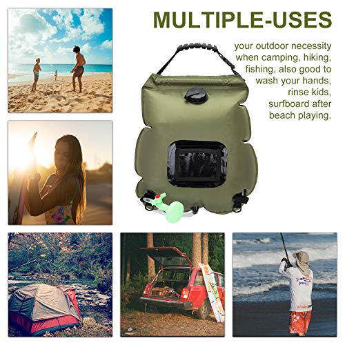 image for RuiMeer Camping Shower Bag 5 gallons/20L Solar Shower Bag for Outdoor 
