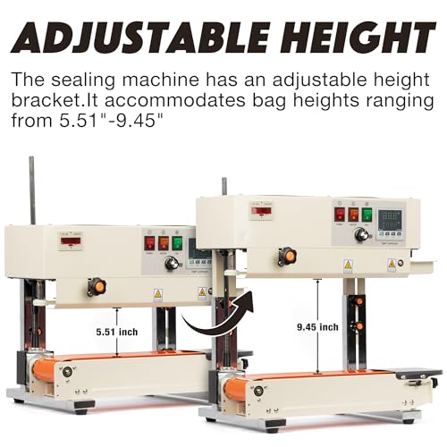 U.S. Solid Vertical Continuous Bag Band Sealer Sealing Machine, Automatic Horizontal Band Sealer with Digital Temperature Control for PVC Bags Films Stamp Coding 110V with Counter by U.S. Solid - Used condition - Image 9