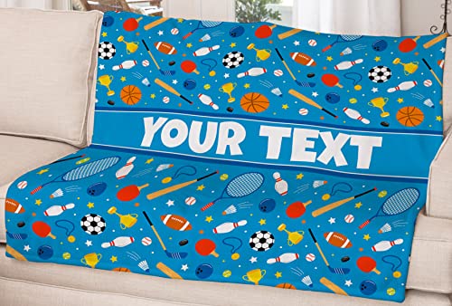 Personalized Sports Blanket - Custom Birthday Gift Or Holiday Present For Boys, Girls, Kids, Children - 30 X 40 Inches, Full Coverage Vibrant Design, Soft And Cozy #TOP8