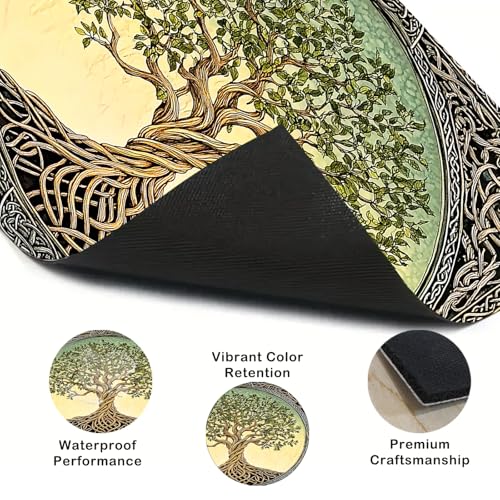 Image of Nuxovilar Stove Top Cover for Electric Stove, 20x28 Inch Polyester Glass Cooktop Protector with inchTree of Life inchpattern Design, for Kitchen Decor & Daily Use