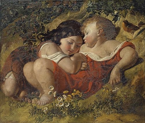 Cuadro en lienzo Niños en el bosque de Daniel Maclise, pintura mural vintage de 60x90cm