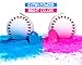 Gender Reveal Baseball Set - 2 Balls - Pink and Blue Exploding Gender Reveal Ball with Powder Plus 20 Pink & Blue Baby Gender Voting Stickers & Baseball Or Bows Party Supplies Decorations Baby Reveal