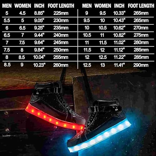 Image of IGxx LED Light Up Shoes for Men USB Recharging High Top LED Sneakers Women Kids