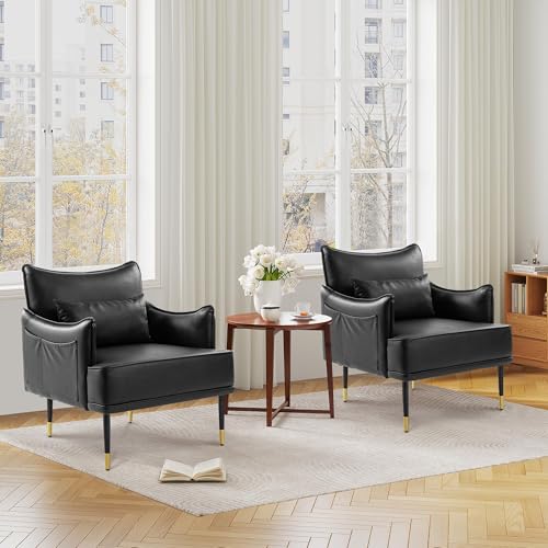 Sillón Moderno Metal Negro con Cojín Suave miniatura 2