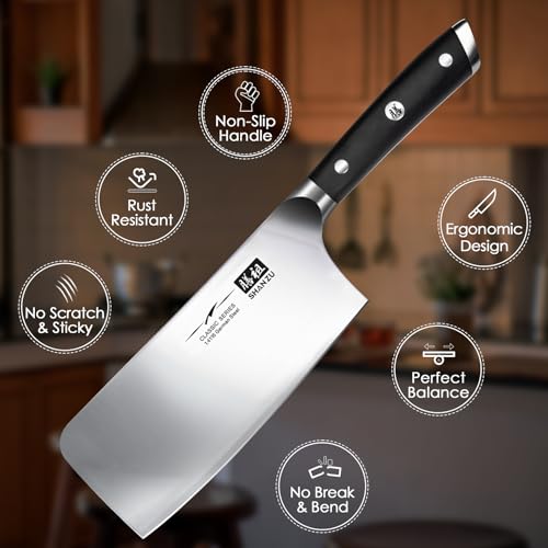 SHAN ZU Kinesisk Kockkniv 18cm i Rostfritt Stål - CLASSIC-serien