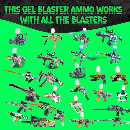 Image of The Little Ones Gel Blaster Refill for Adults Age 15+ Years Above [4000 Rounds][Glow in The Dark],Ball Launcher [Pack of 2]