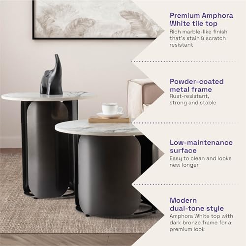 Image of Wakefit Center Table | 1 Yr Warranty | Coffee Table for Living Room Wooden, Tea Table for Living Room Wooden, Sofa Table, Free Installation from Brand, Modern Multi-Functional & Wobble-Free(Robsta)