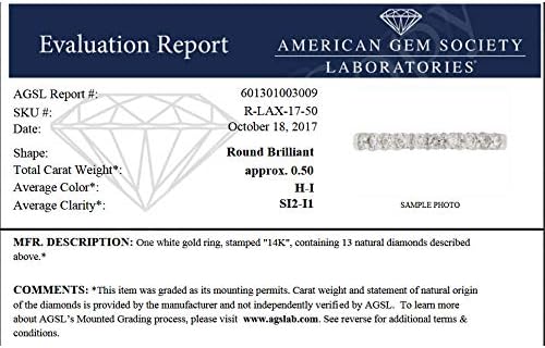 VIR JEWELS 1/2 cttw Diamond Wedding Band for Women, Certified SI2-I1 Diamond Wedding Band in 14K White Gold 13 Stones, Size 4-10 - Image 7