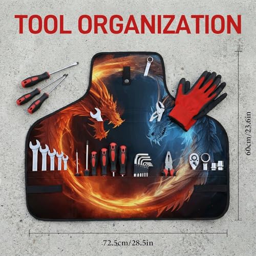 Delantal de trabajo con diseño Fire And Ice Dragons miniatura 2