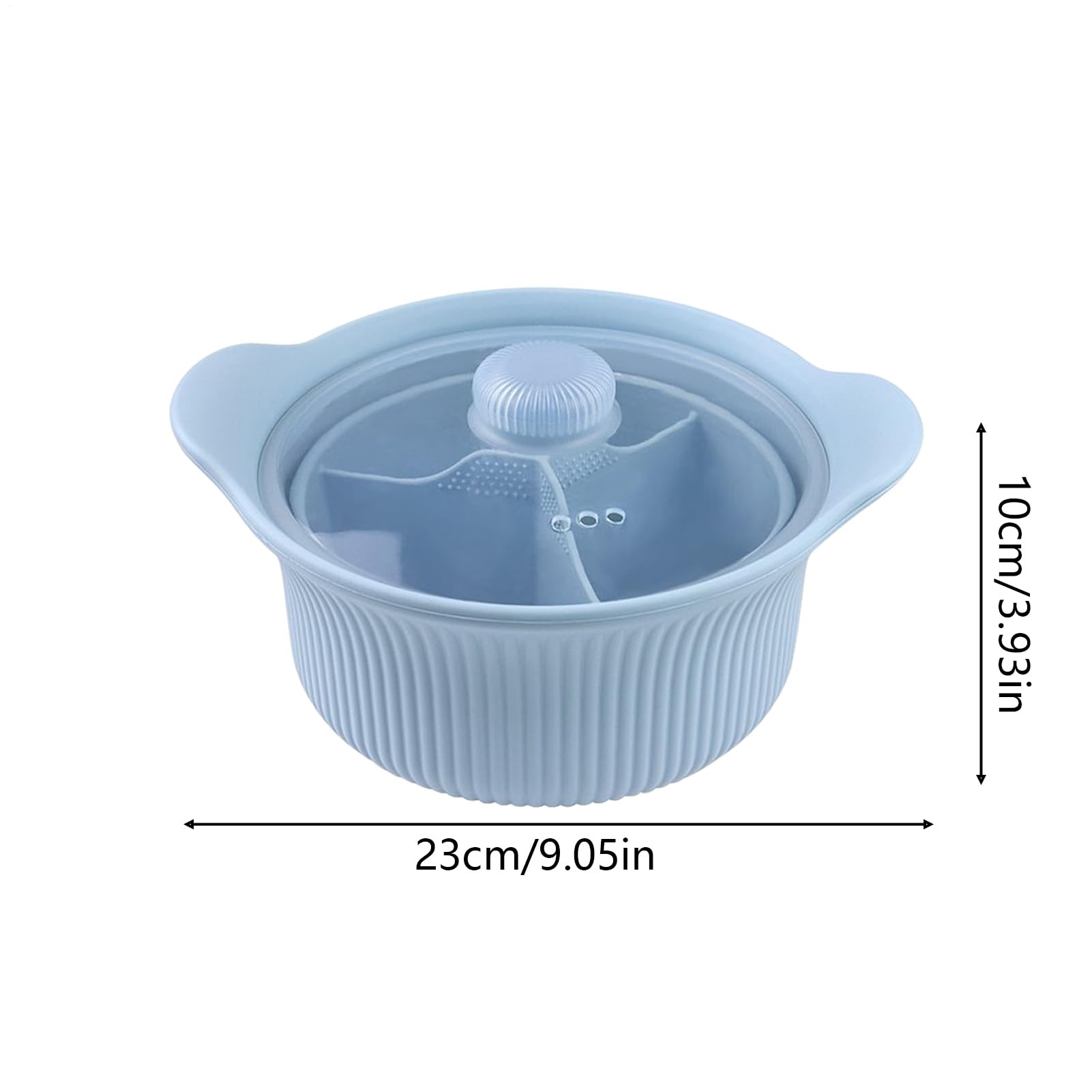 Mikrowellendampfer - 9,06 Zoll Silikon Fach-Herd | Lebensmittelqualität Gemüsedampfer mit Deckel und Griff, mikrowellenfeste Kochschüssel für Babynahrung Vegetarier