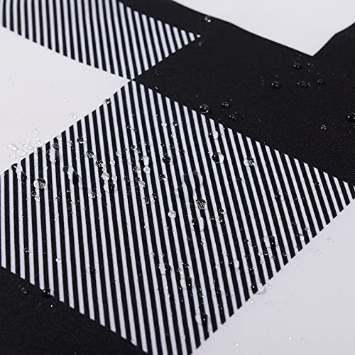 Estmy Buffalo Plaid Vintage Christmas Tree 84 Inch Shower Curtain Sets Extra Long, Christmas Red Plaid Farmhouse Country Winter Holiday Inspired Xmas Bathroom Decorations (72x84, Black and White)