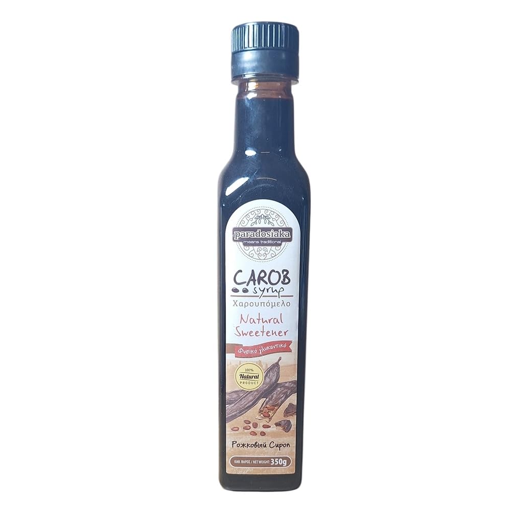 1 sirop de caroube Mediteranean Chypre Paradosiaka Produit traditionnel 100 % naturel et pur – Goutte normale – 1 x 350 g