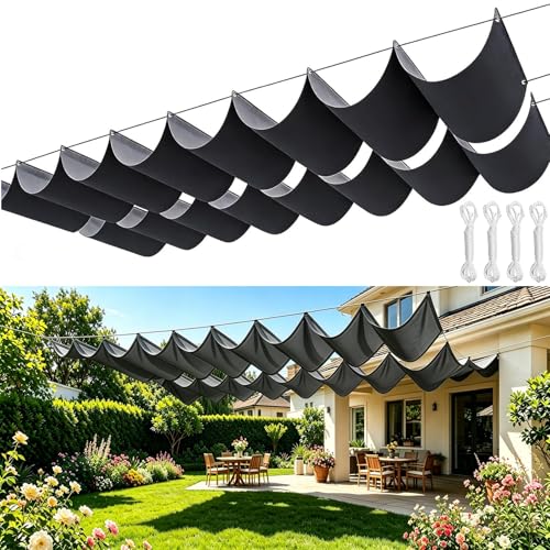 Toldo retráctil ondulado 110x260 cubierta de sombra con ojales 2
