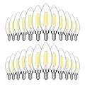 MAXvolador Dimmable E12 LED Candelabra Bulbs 60W Equivalent, Daylight White 5000K, 600LM Chandelier Light Bulb, B11 LED Candle Light Bulbs, 24 Pack
