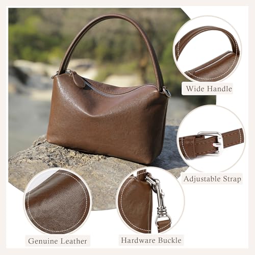Image of MFFOR Leather Crossbody Bags for Women, Small Shoulder Purse, Hobo Handbags | Genuine Leather, 7.9*2.8*5.9inch, Detachable strap, Sleek design, Daily life