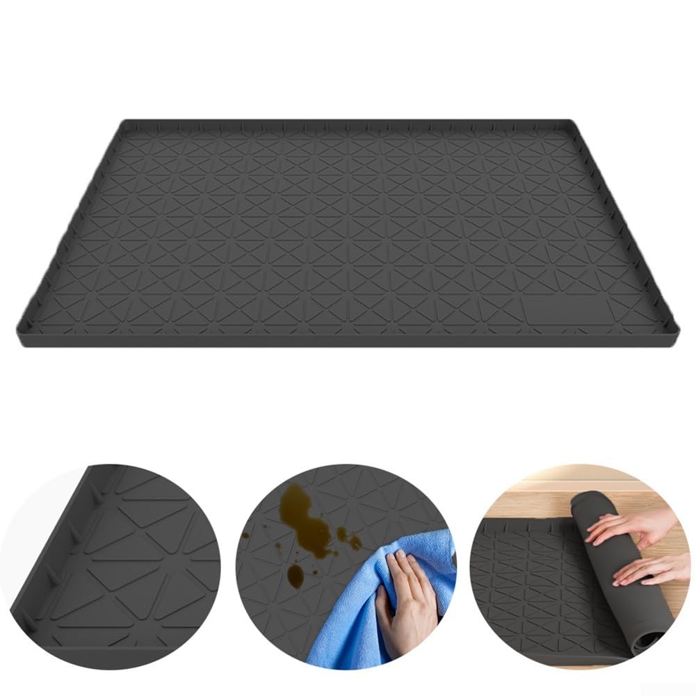 Unterbeckenmatte, wasserdichte Silikon-Schrankauskleidung, mit rutschfester Unterseite, Schutzmatten für Küchen oder Garagen (86 x 56 x 2,5 cm)
