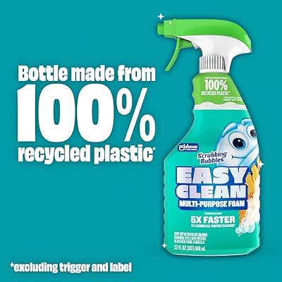 Scrubbing Bubbles Easy Clean Foaming Bleach-Free Bathroom All Purpose Cleaner, Fast-Acting Foam Cleans Limescale, Dirt and Grime on Showers, Sinks, Toilets, Tiles, Counters, More, 32oz Spray